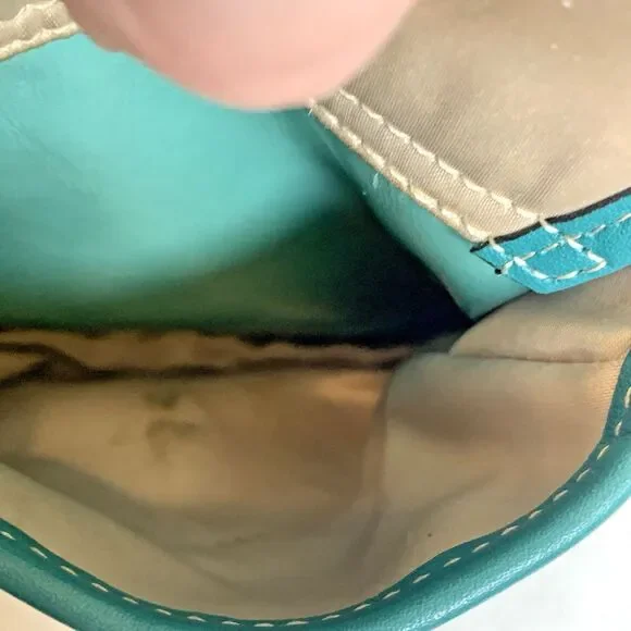 Coach Legacy 65th Anniversary Double Turnlock Satchel Teal Blue F13371 AS IS - Picture 16 of 16